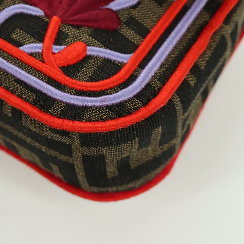 【日本直送】FENDI Zucca帆布Mamma Baguette單肩包 棕色/黑色 正品 171464SM-16