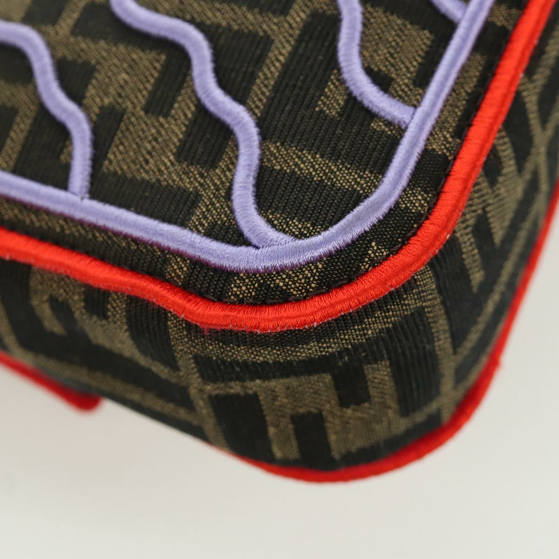 【日本直送】FENDI Zucca帆布Mamma Baguette單肩包 棕色/黑色 正品 171464SM-17