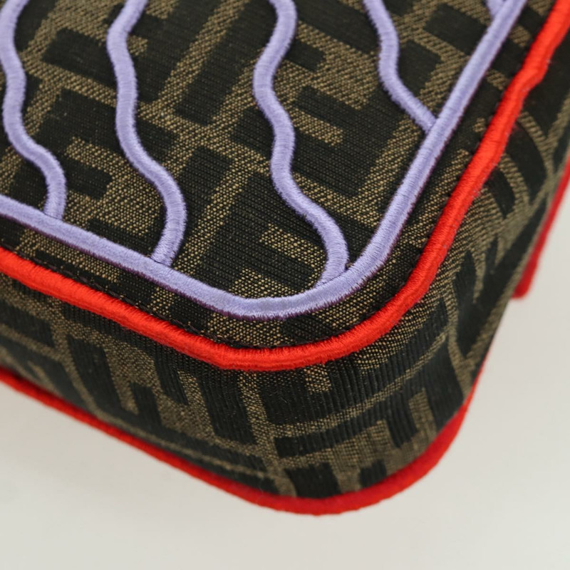 【日本直送】FENDI Zucca帆布Mamma Baguette單肩包 棕色/黑色 正品 171464SM-18