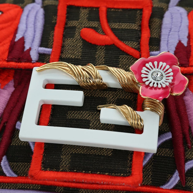 【日本直送】FENDI Zucca帆布Mamma Baguette單肩包 棕色/黑色 正品 171464SM-20