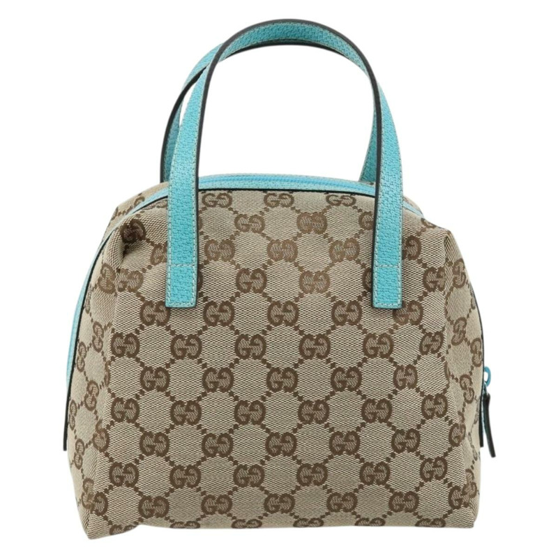 【日本直送】GUCCI GG帆布手提包 米色 銀色 124542 正品 171459V-1