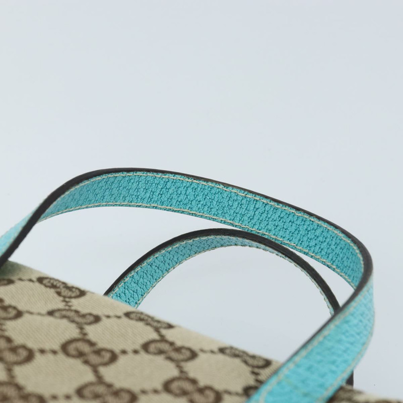 【日本直送】GUCCI GG帆布手提包 米色 銀色 124542 正品 171459V-7