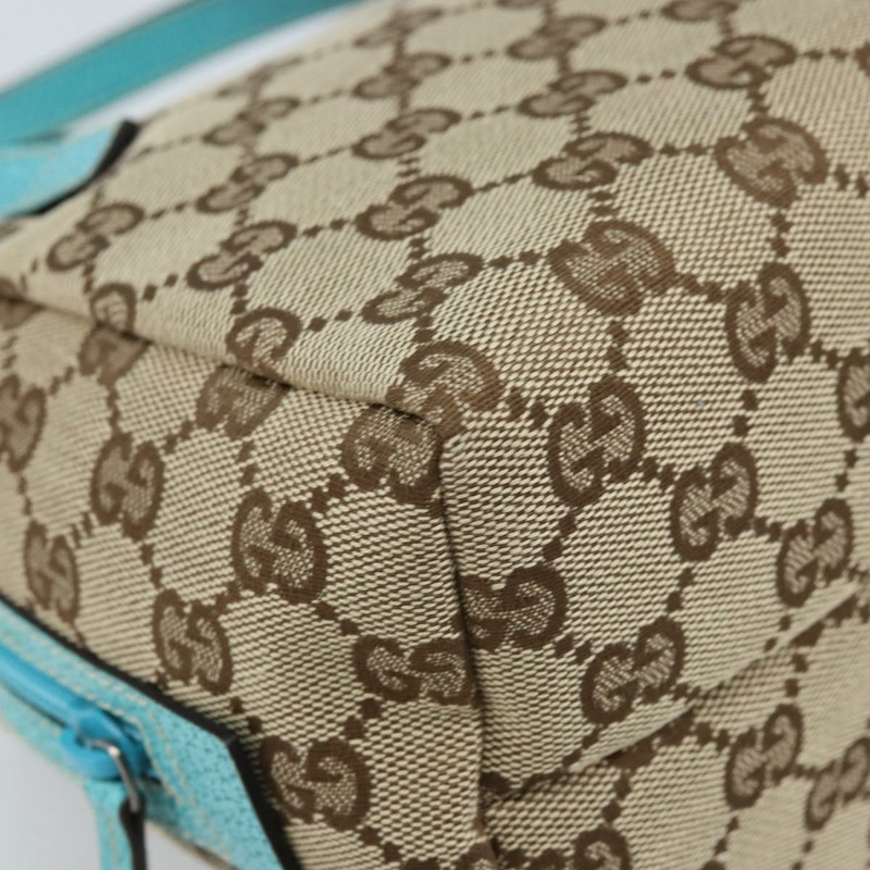 【日本直送】GUCCI GG帆布手提包 米色 銀色 124542 正品 171459V-13