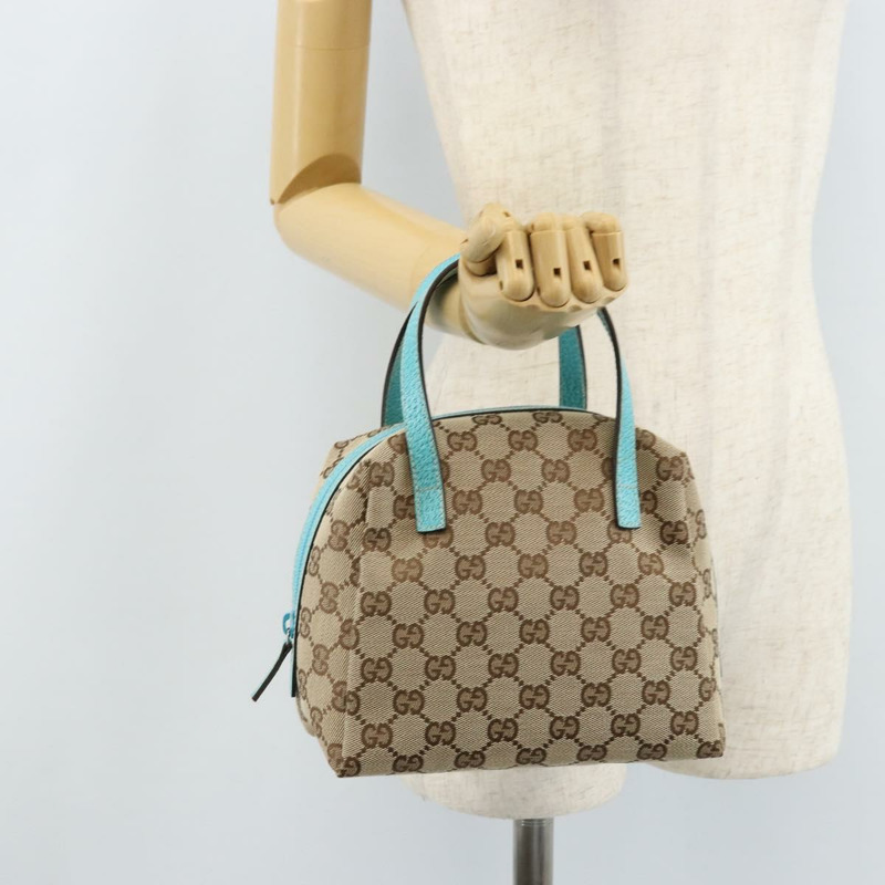 【日本直送】GUCCI GG帆布手提包 米色 銀色 124542 正品 171459V-19