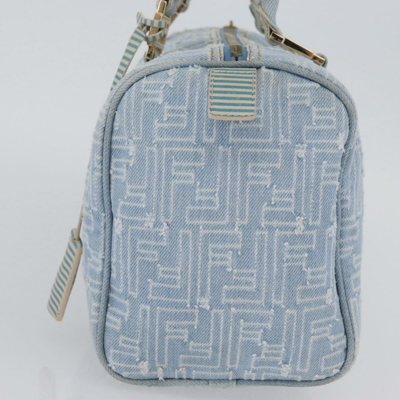 【日本直送】FENDI Zucca帆布波士頓包 淺藍色 金色 正品 168309V-2