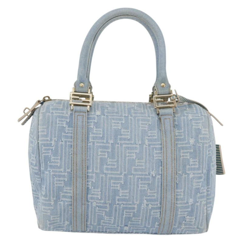 【日本直送】FENDI Zucca帆布波士頓包 淺藍色 金色 正品 168309V-12