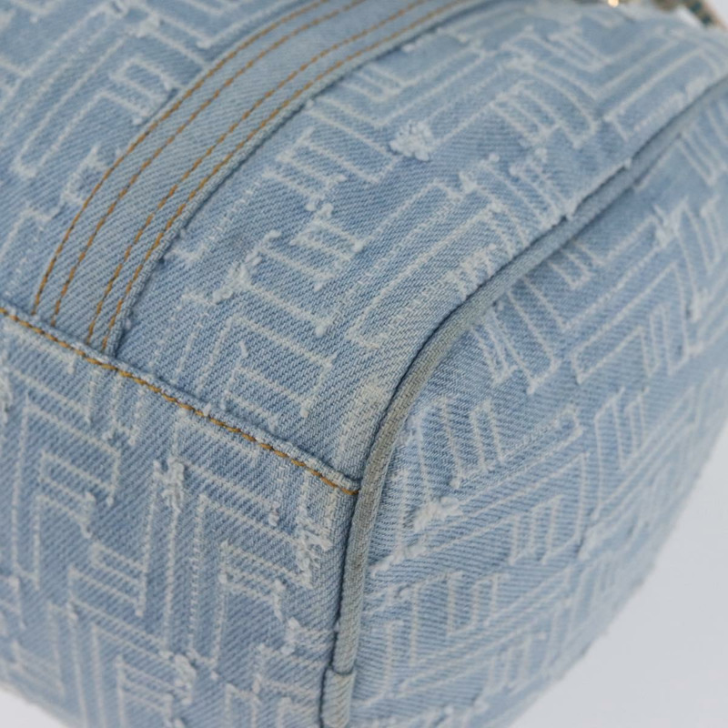 【日本直送】FENDI Zucca帆布波士頓包 淺藍色 金色 正品 168309V-15