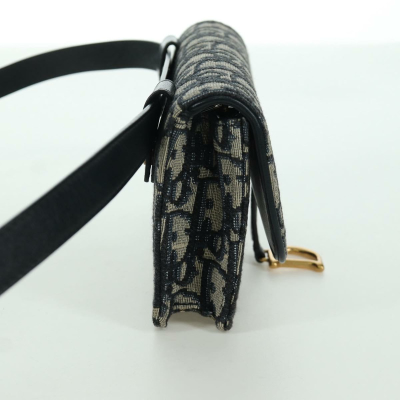 【日本直送】Christian Dior Trotter帆布馬鞍腰包，海軍藍/金色，正品，貨號171490SAV-2