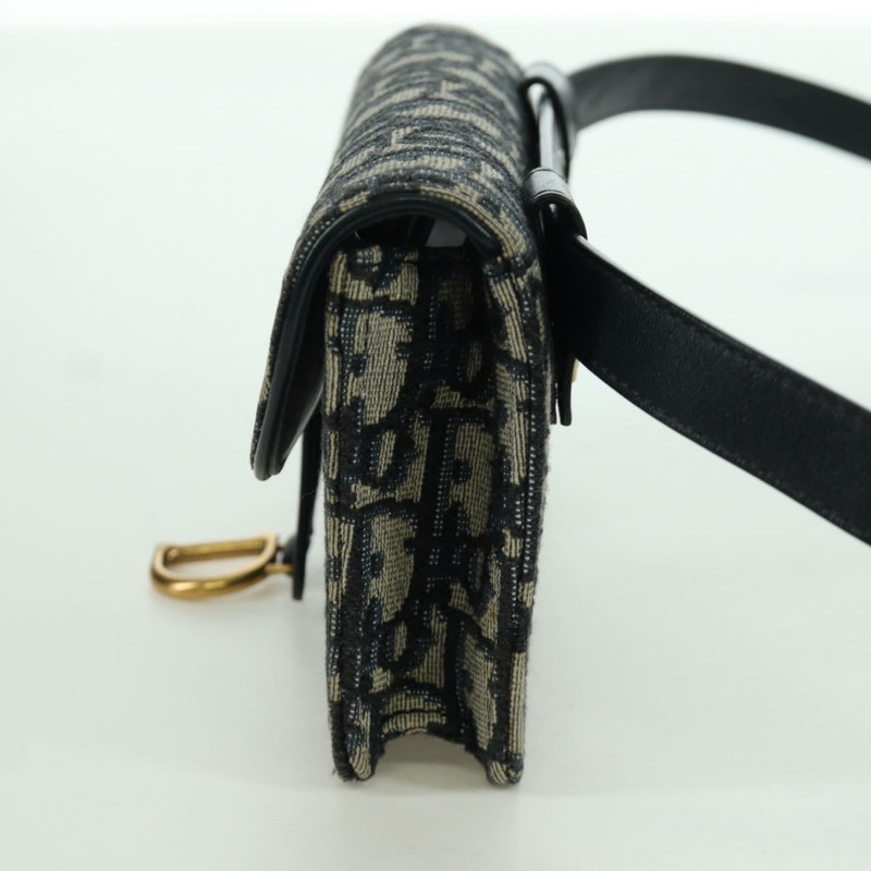 【日本直送】Christian Dior Trotter帆布馬鞍腰包，海軍藍/金色，正品，貨號171490SAV-3