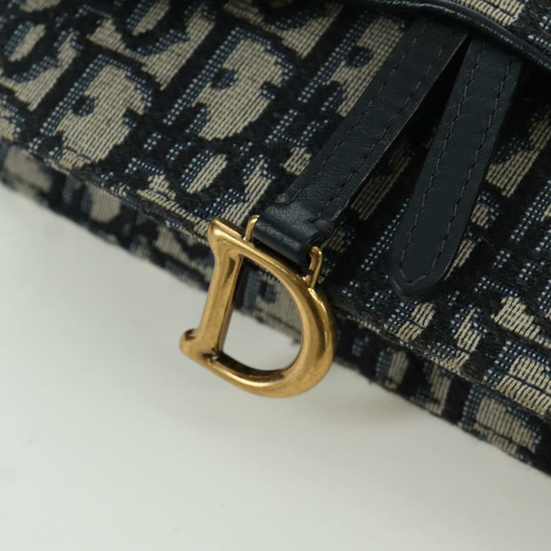 【日本直送】Christian Dior Trotter帆布馬鞍腰包，海軍藍/金色，正品，貨號171490SAV-19