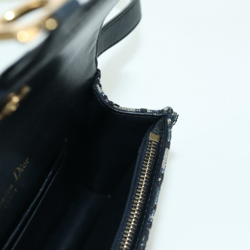 【日本直送】Christian Dior Trotter帆布馬鞍腰包，海軍藍/金色，正品，貨號171490SAV-21