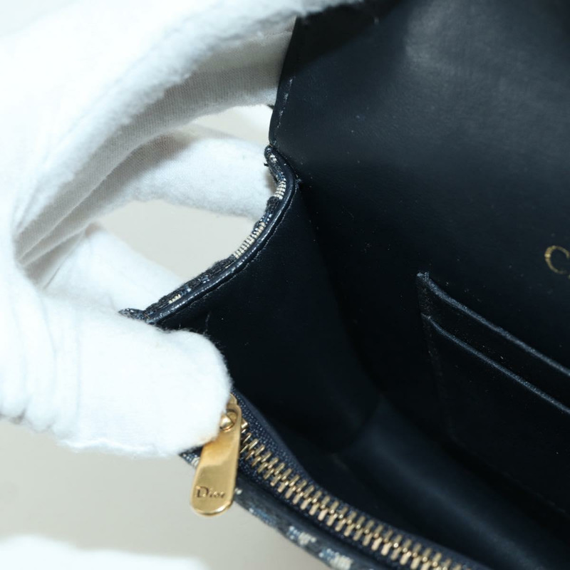 【日本直送】Christian Dior Trotter帆布馬鞍腰包，海軍藍/金色，正品，貨號171490SAV-22