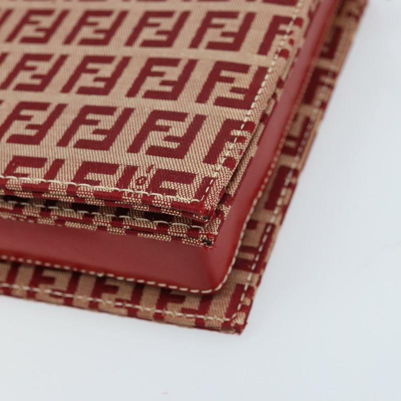 【日本直送】FENDI Zucchino帆布鏈單肩包 紅色金色 正品 ARZ091SAV-14