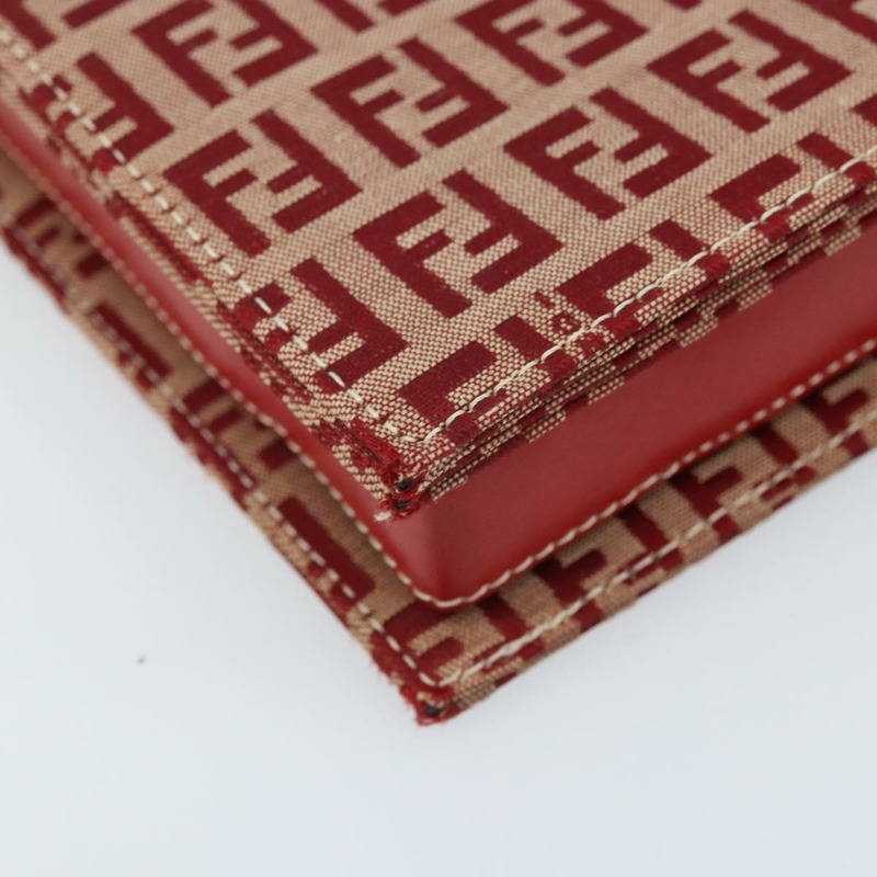 【日本直送】FENDI Zucchino帆布鏈單肩包 紅色金色 正品 ARZ091SAV-15