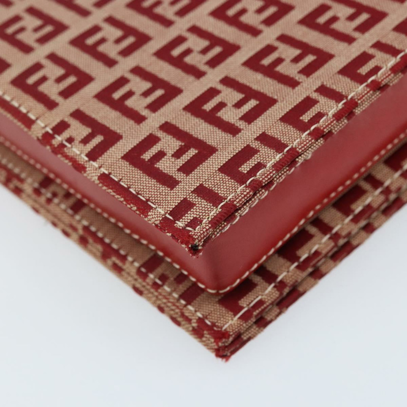 【日本直送】FENDI Zucchino帆布鏈單肩包 紅色金色 正品 ARZ091SAV-17