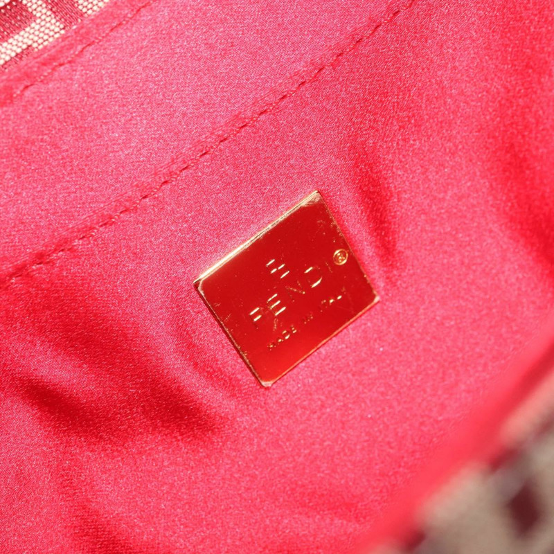 【日本直送】FENDI Zucchino帆布鏈單肩包 紅色金色 正品 ARZ091SAV-18