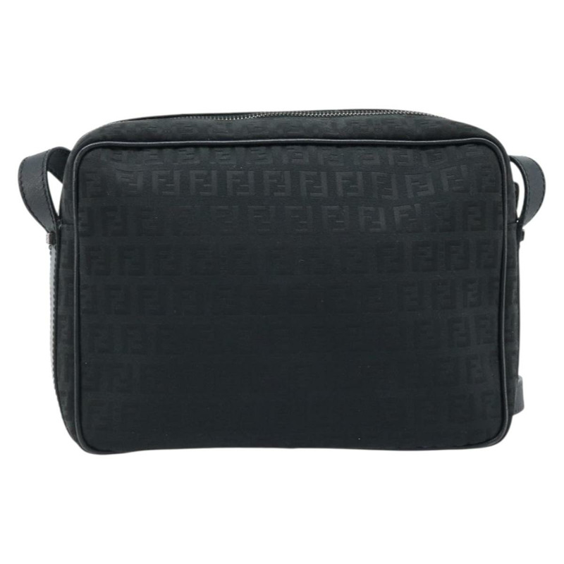 【日本直送】FENDI Zucchino帆布單肩包 黑色 銀色 Auth mr2153V-1
