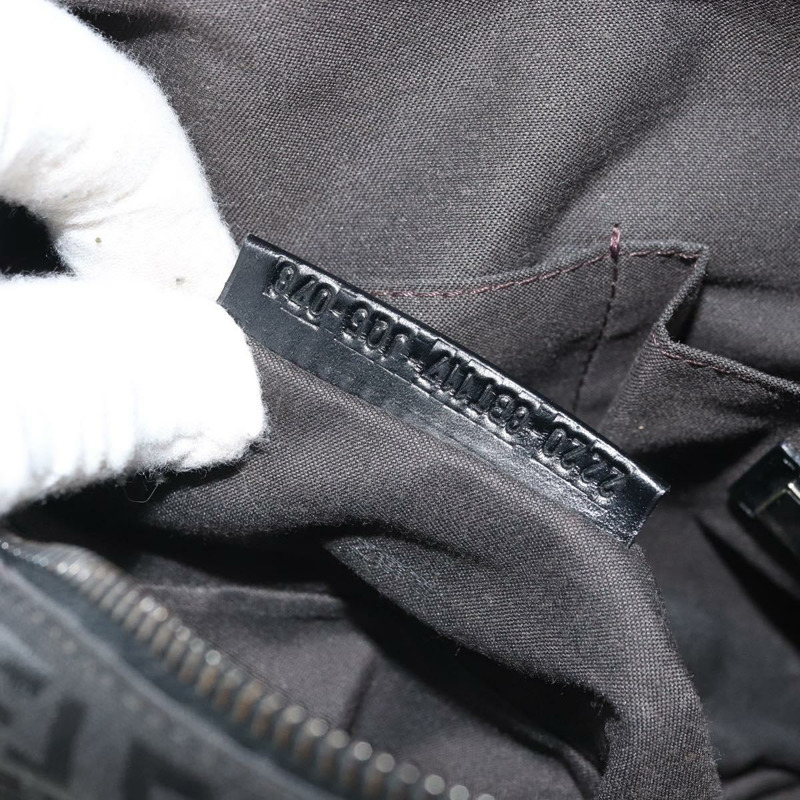 【日本直送】FENDI Zucchino帆布單肩包 黑色 銀色 Auth mr2153V-10