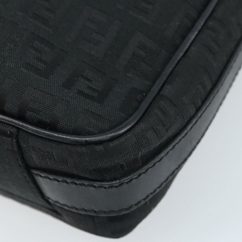 【日本直送】FENDI Zucchino帆布單肩包 黑色 銀色 Auth mr2153V-14