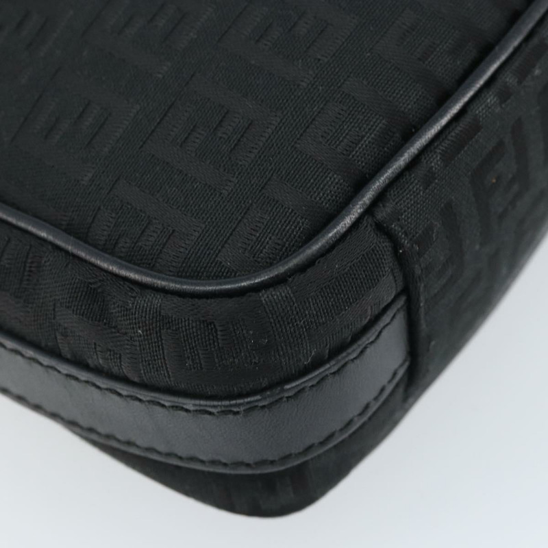 【日本直送】FENDI Zucchino帆布單肩包 黑色 銀色 Auth mr2153V-15