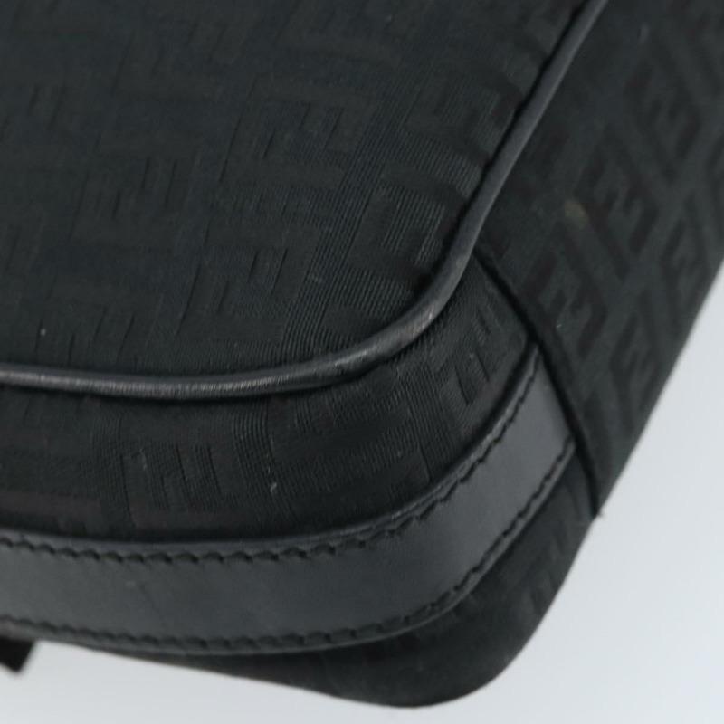 【日本直送】FENDI Zucchino帆布單肩包 黑色 銀色 Auth mr2153V-17