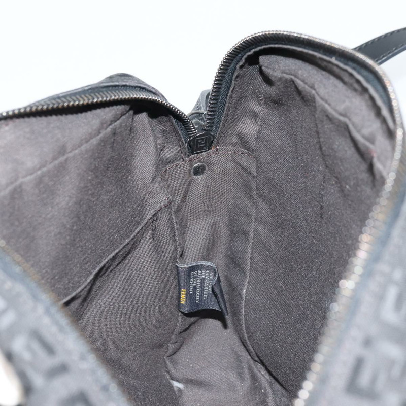 【日本直送】FENDI Zucchino帆布單肩包 黑色 銀色 Auth mr2153V-20