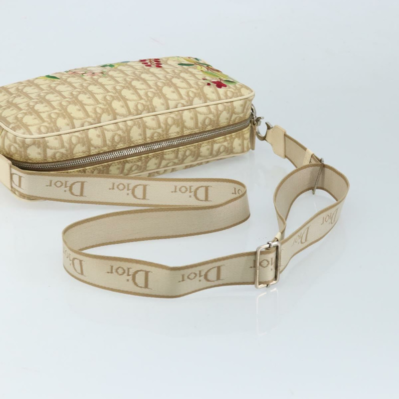 【日本直送】Christian Dior Trotter帆布肩背包 PVC象牙銀色 正品 173352V-6