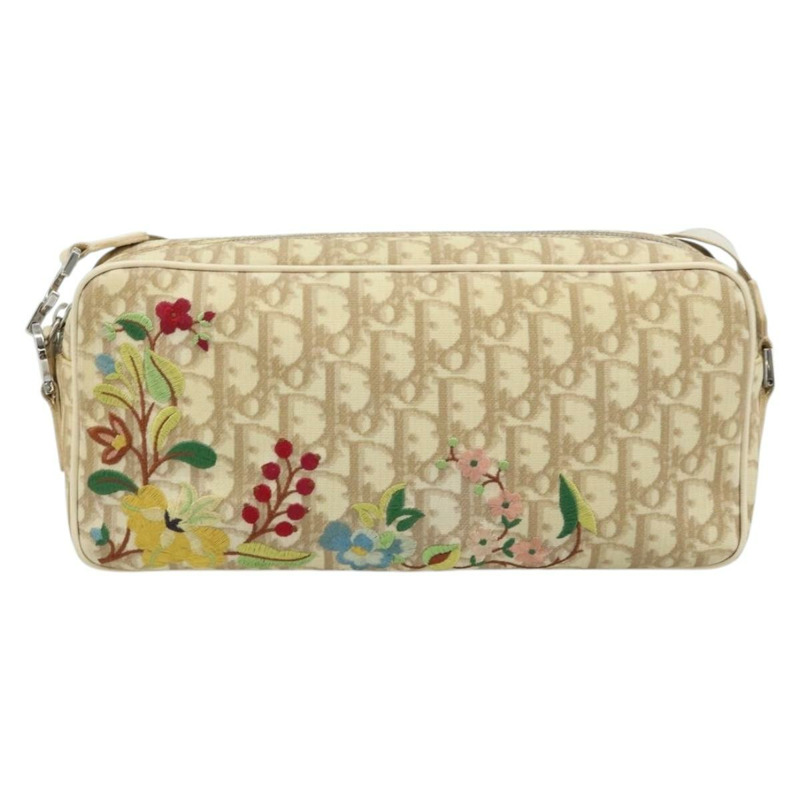 【日本直送】Christian Dior Trotter帆布肩背包 PVC象牙銀色 正品 173352V-12