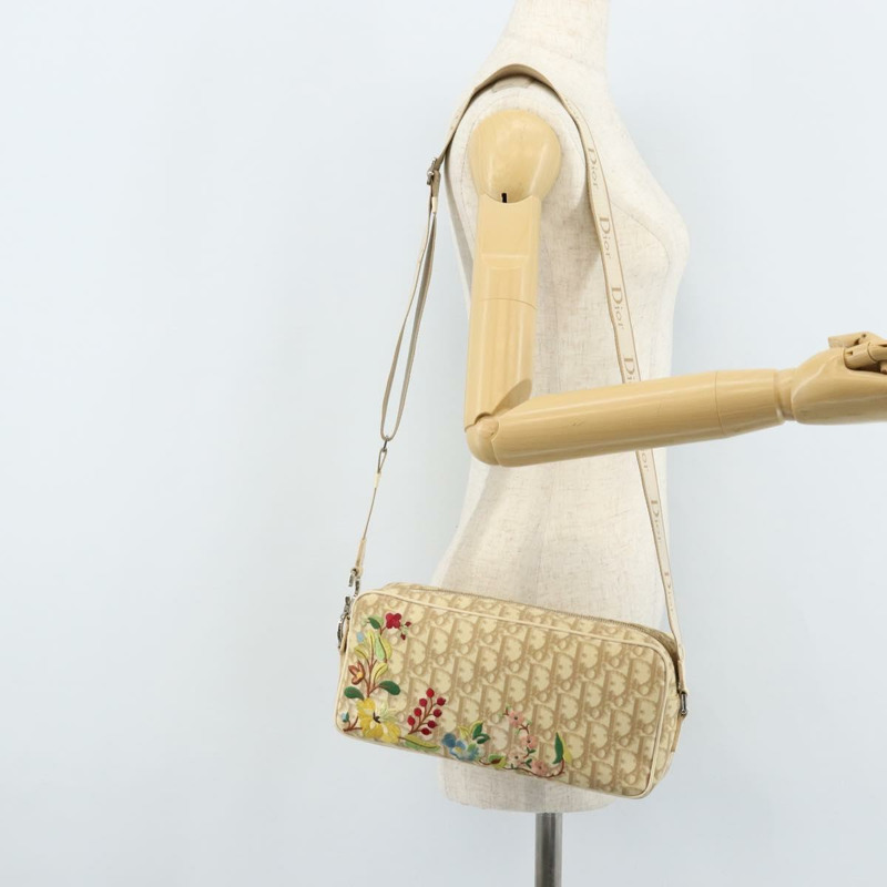 【日本直送】Christian Dior Trotter帆布肩背包 PVC象牙銀色 正品 173352V-24