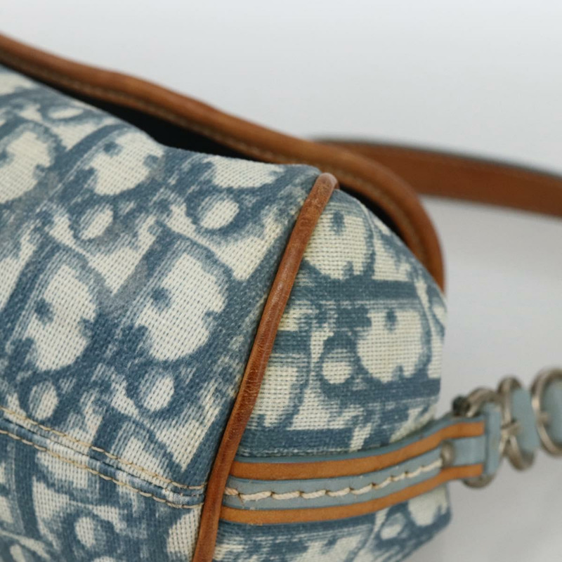 【日本直送】Christian Dior 鏈條 Trotter 帆布浪漫包 藍色銀色 正品 173353V-8