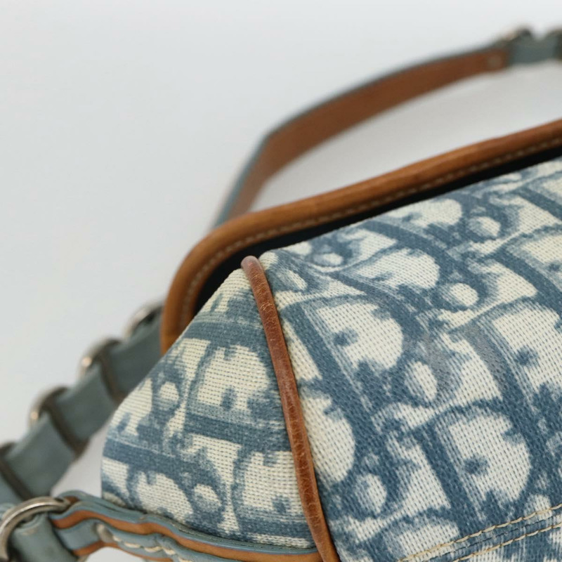 【日本直送】Christian Dior 鏈條 Trotter 帆布浪漫包 藍色銀色 正品 173353V-13