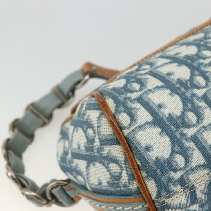 【日本直送】Christian Dior 鏈條 Trotter 帆布浪漫包 藍色銀色 正品 173353V-15