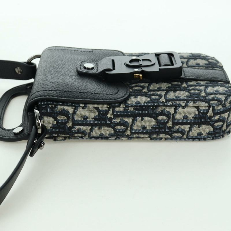 【日本直送】Christian Dior Trotter帆布馬鞍形筆型手拿包 海軍藍 正品 LNZ567SAM-2