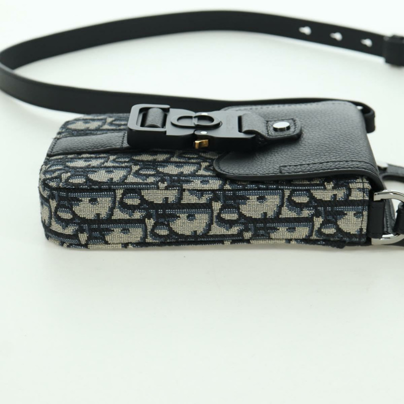 【日本直送】Christian Dior Trotter帆布馬鞍形筆型手拿包 海軍藍 正品 LNZ567SAM-3