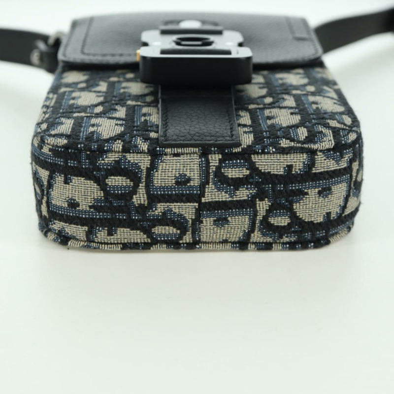 【日本直送】Christian Dior Trotter帆布馬鞍形筆型手拿包 海軍藍 正品 LNZ567SAM-4