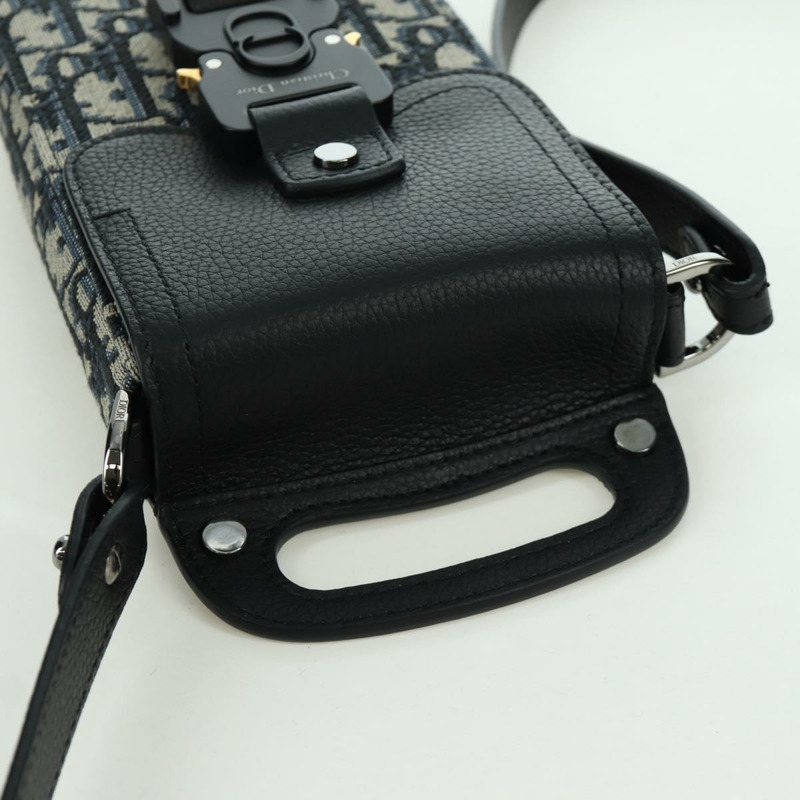 【日本直送】Christian Dior Trotter帆布馬鞍形筆型手拿包 海軍藍 正品 LNZ567SAM-5