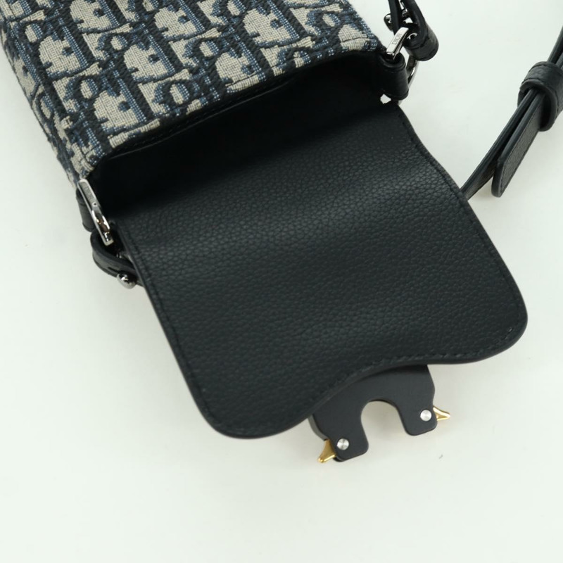 【日本直送】Christian Dior Trotter帆布馬鞍形筆型手拿包 海軍藍 正品 LNZ567SAM-8