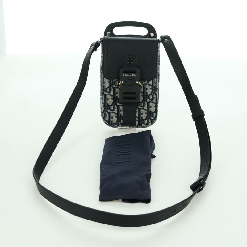 【日本直送】Christian Dior Trotter帆布馬鞍形筆型手拿包 海軍藍 正品 LNZ567SAM-11