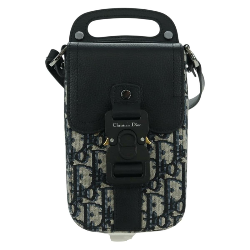 【日本直送】Christian Dior Trotter帆布馬鞍形筆型手拿包 海軍藍 正品 LNZ567SAM-12