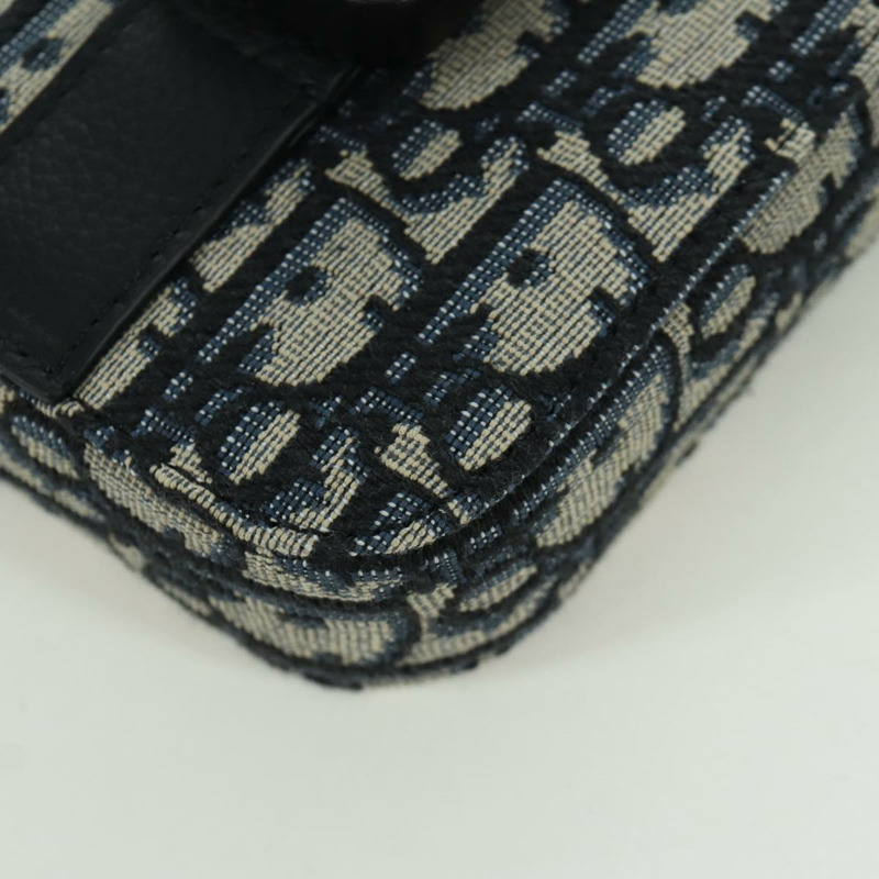 【日本直送】Christian Dior Trotter帆布馬鞍形筆型手拿包 海軍藍 正品 LNZ567SAM-15