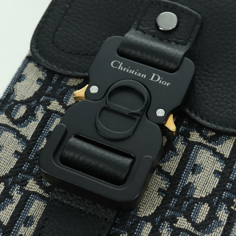 【日本直送】Christian Dior Trotter帆布馬鞍形筆型手拿包 海軍藍 正品 LNZ567SAM-19