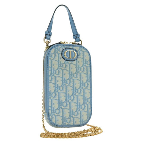 Christian Dior Trotter帆布手機鏈，雙向淺藍色，正品 LNZ570SAM