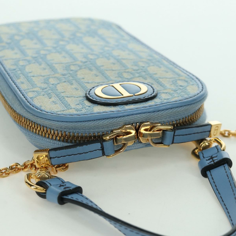 【日本直送】Christian Dior Trotter帆布手機鏈，雙向淺藍色，正品 LNZ570SAM-5