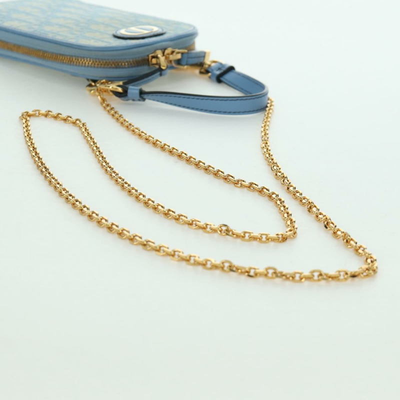 【日本直送】Christian Dior Trotter帆布手機鏈，雙向淺藍色，正品 LNZ570SAM-7