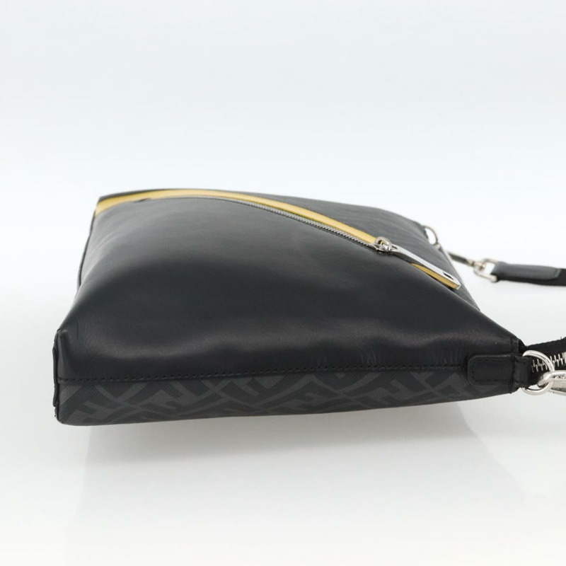 【日本直送】FENDI Zucca帆布單肩包 PVC黑色銀色 正品 ka2933-3