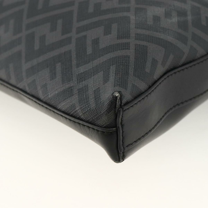 【日本直送】FENDI Zucca帆布單肩包 PVC黑色銀色 正品 ka2933-8