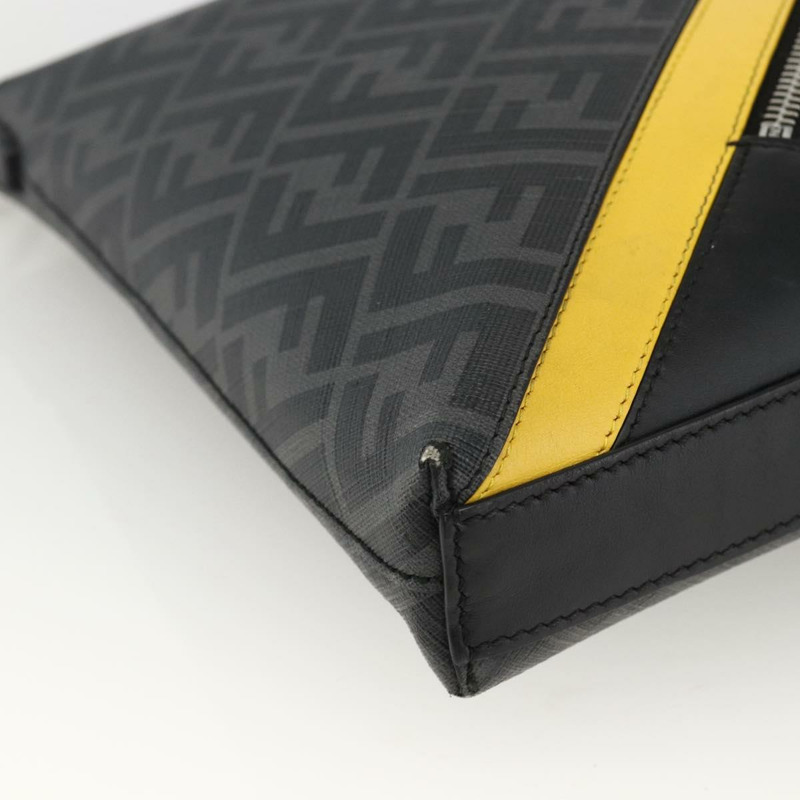 【日本直送】FENDI Zucca帆布單肩包 PVC黑色銀色 正品 ka2933-14