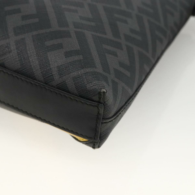 【日本直送】FENDI Zucca帆布單肩包 PVC黑色銀色 正品 ka2933-15