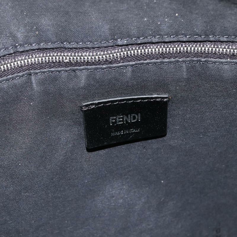 【日本直送】FENDI Zucca帆布單肩包 PVC黑色銀色 正品 ka2933-16