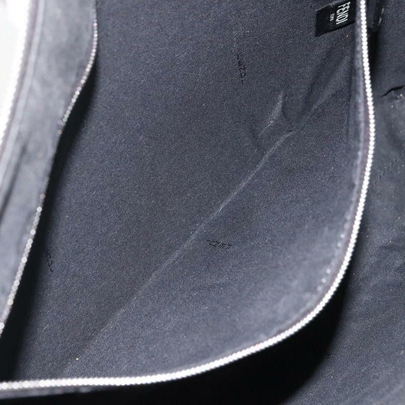 【日本直送】FENDI Zucca帆布單肩包 PVC黑色銀色 正品 ka2933-20